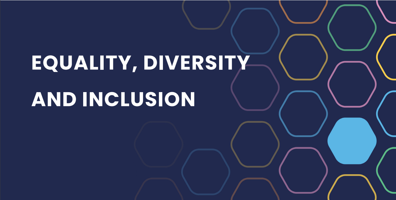 Text: Equality, diversity and inclusion